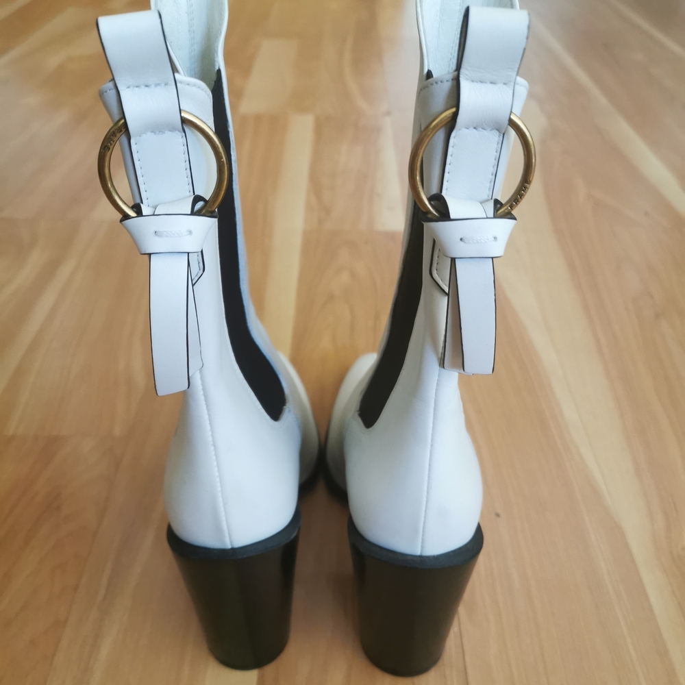 Frame White Real leather Chelsea Boot Mid Calf (Size: US 6.5/ EU 37) - Picture 2 of 3